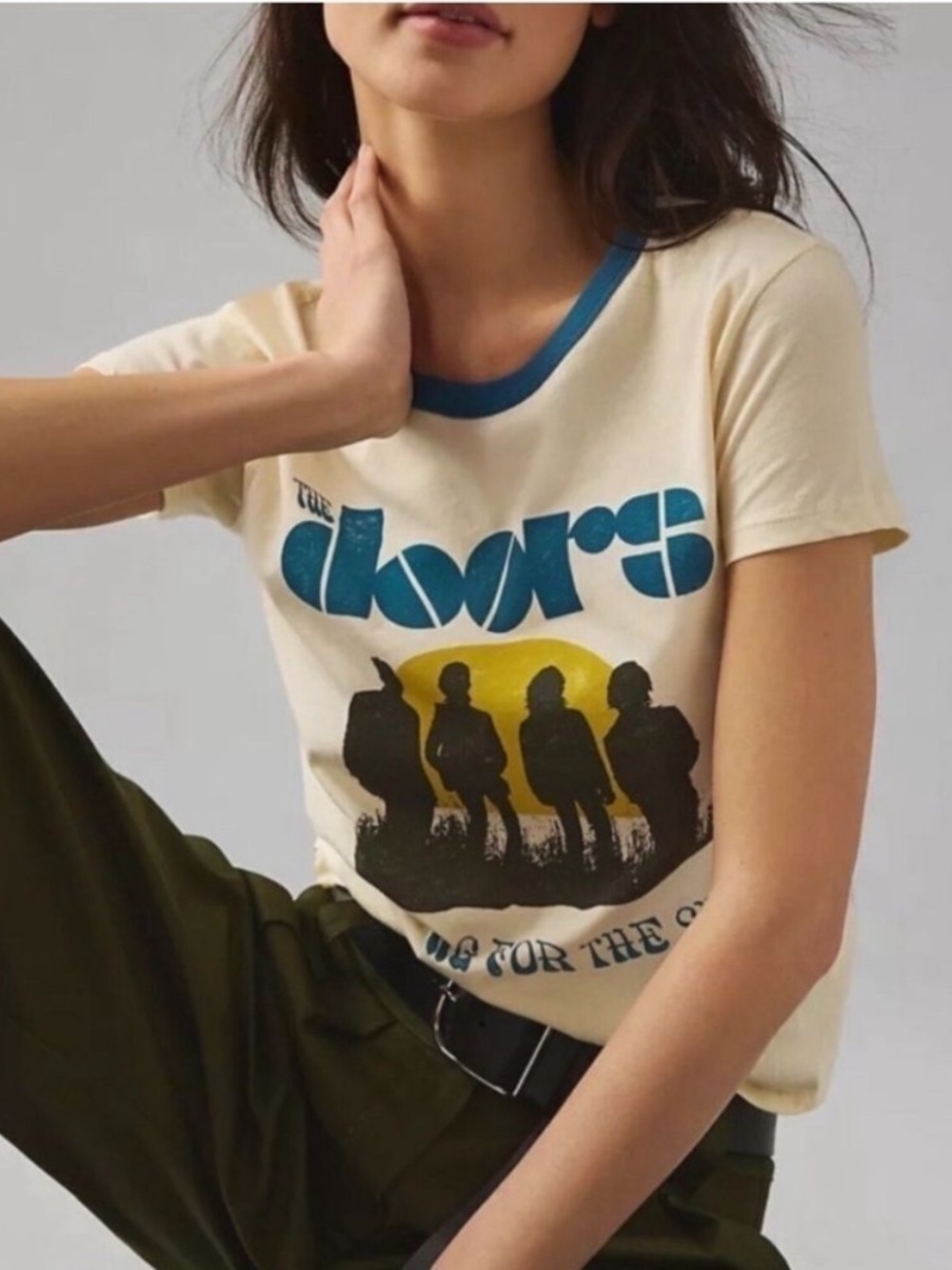 Anthropologie Letluv The Doors Graphic Ringer Tee NWT